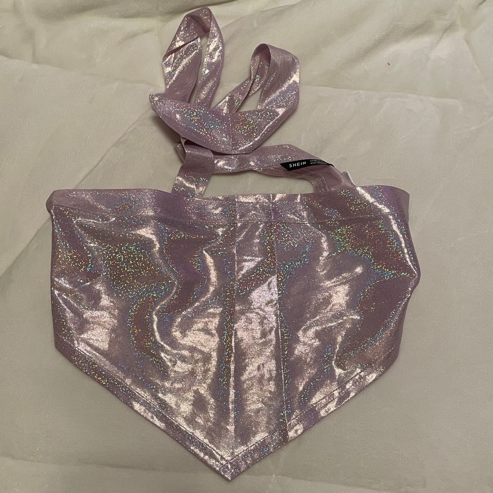 Holographic bandana top